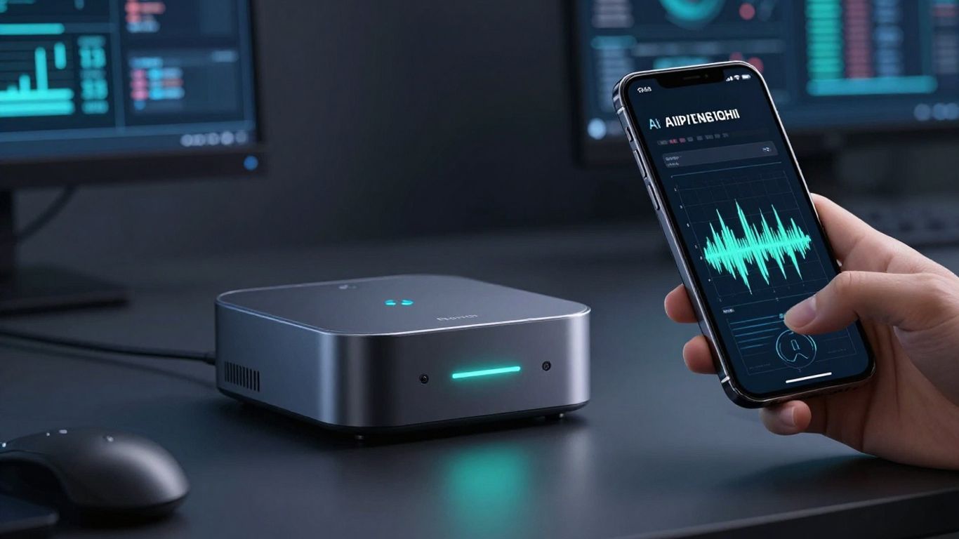 AI文字起こしデバイスとスマホ