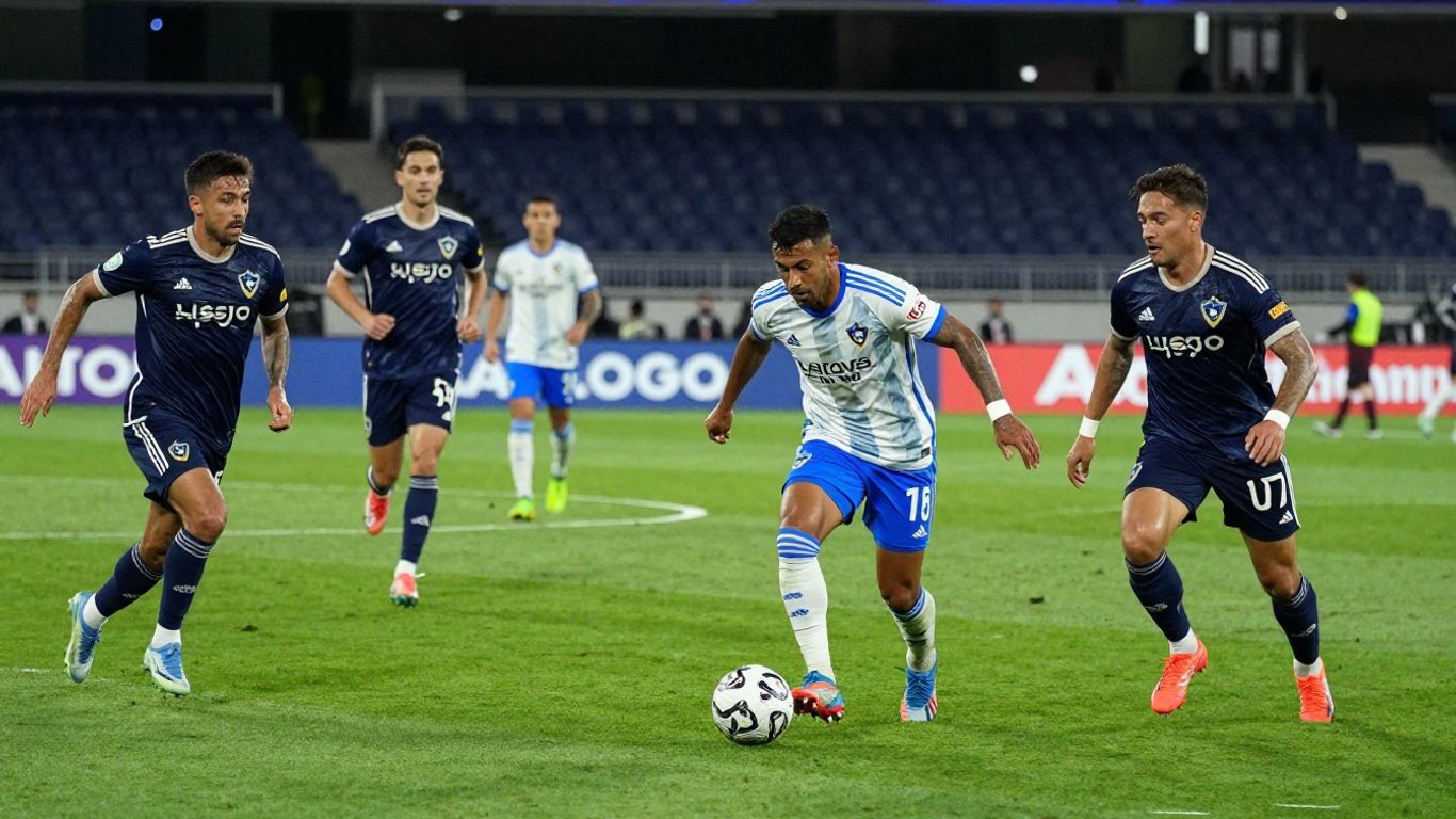 LAギャラクシーとシャーロットFCの激しい試合風景